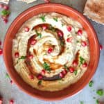 Baba Ganoush in a Bowl with Pomegranate Seeds