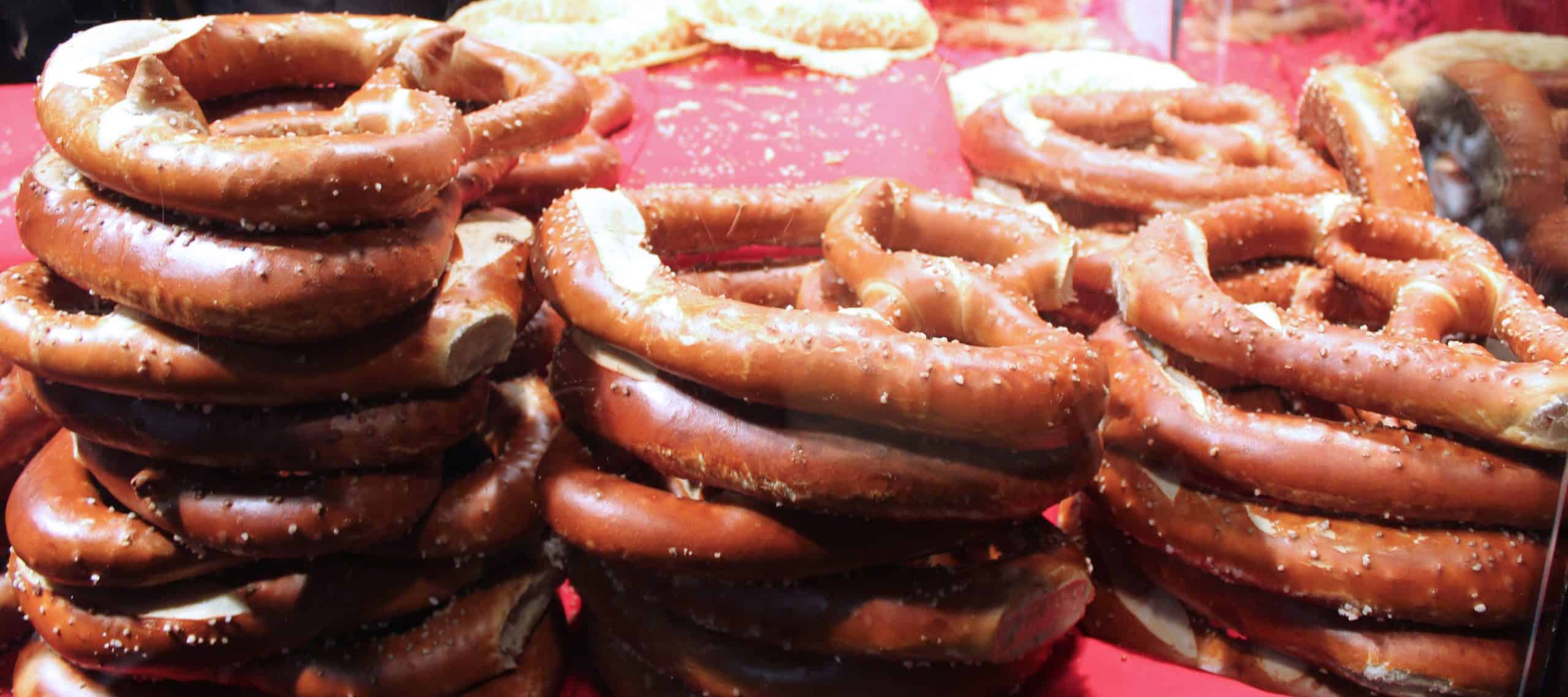 Pretzels being sold at the German Christmas Market 