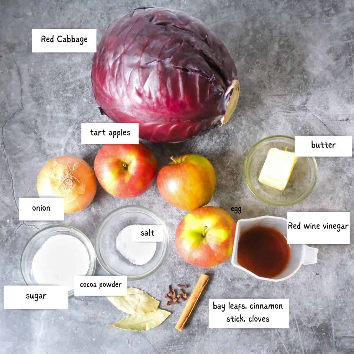 German Red Cabbage Ingredients