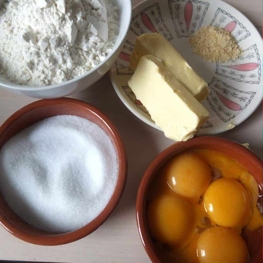 Ingredients For German butter cookies 