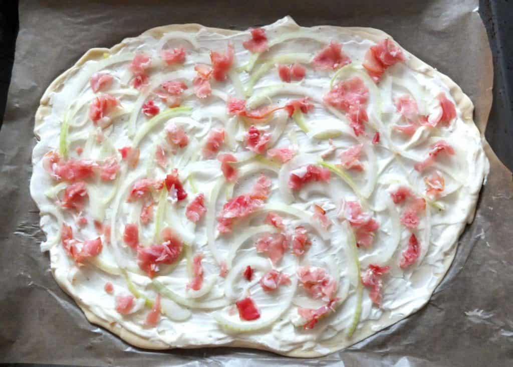 uncooked Flammkuchen