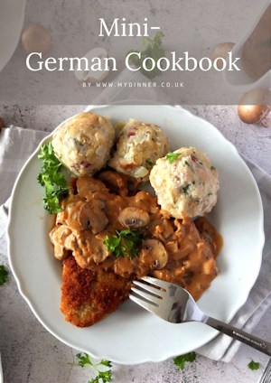 Mini Cookbook with a picture of a Schnitzel