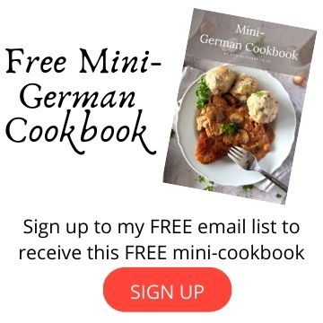 An advert for a free Mini German Cookbook