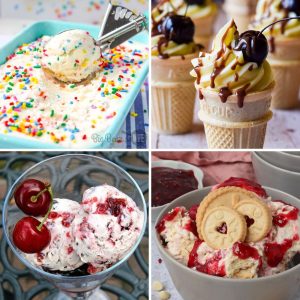 4 different ice cream desserts