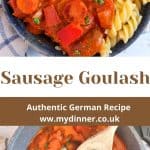 Sausage Goulash in a Bowl and Saucepan