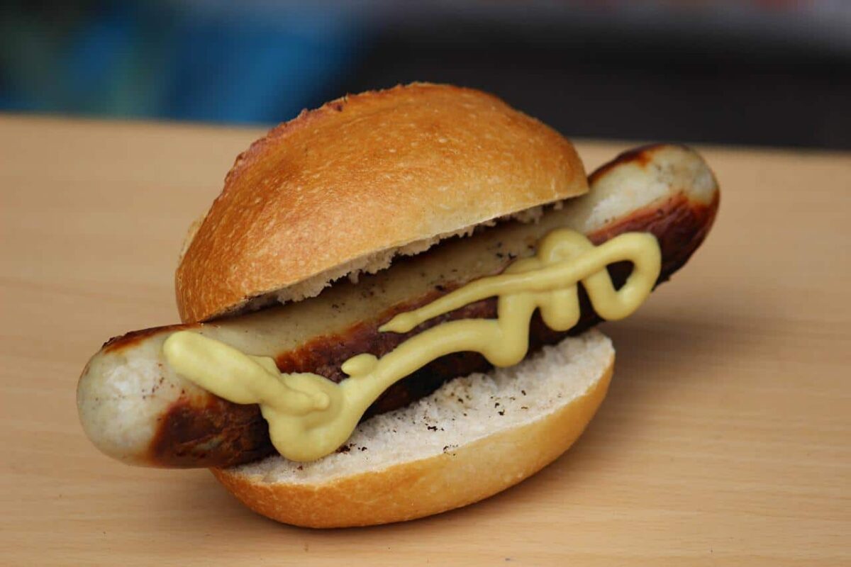 Bratwurst in a Bun with Mustard