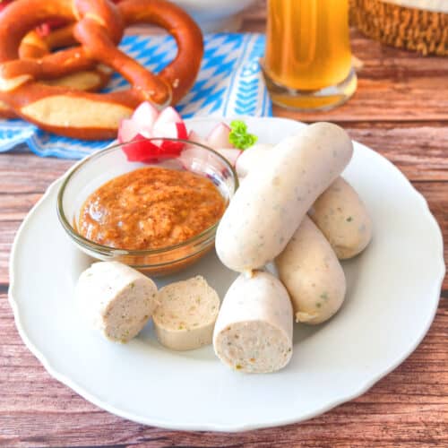 German white sausage with mustard