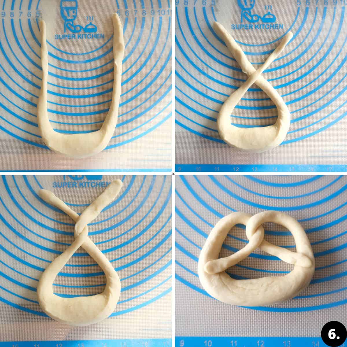 how to shape a pretzel.