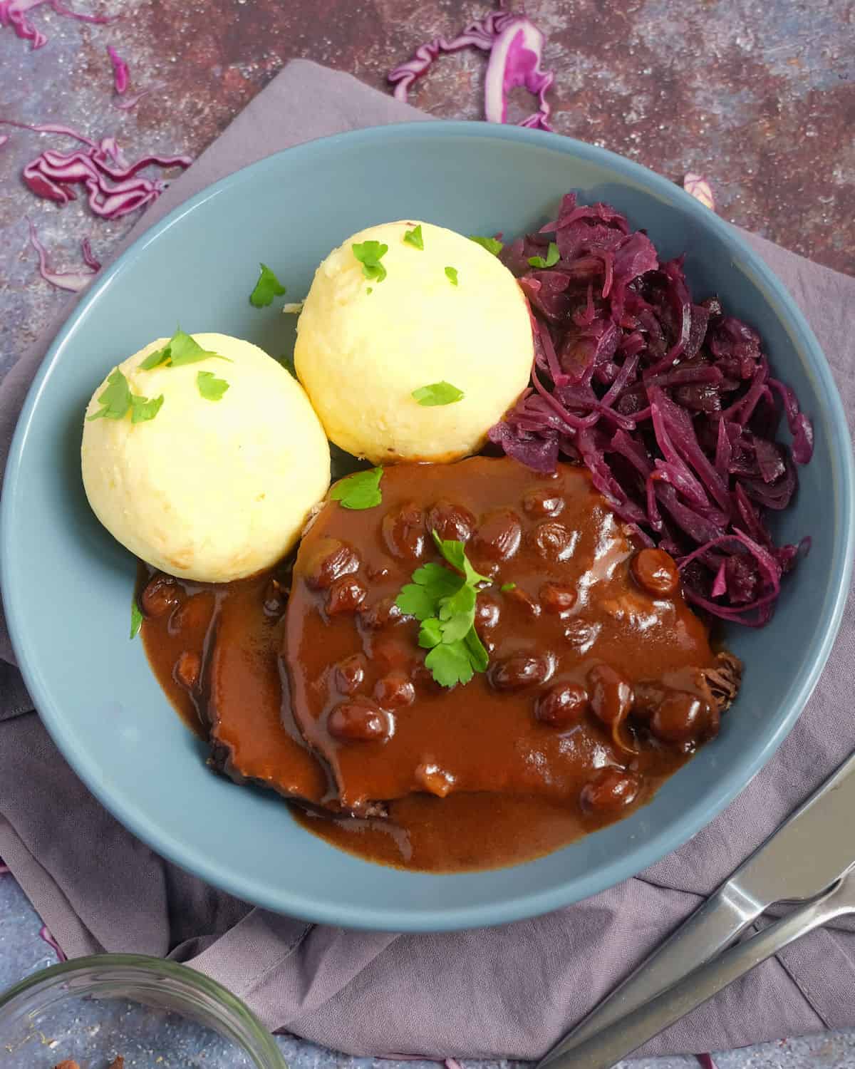 Sauerbraten with Red Cabbage