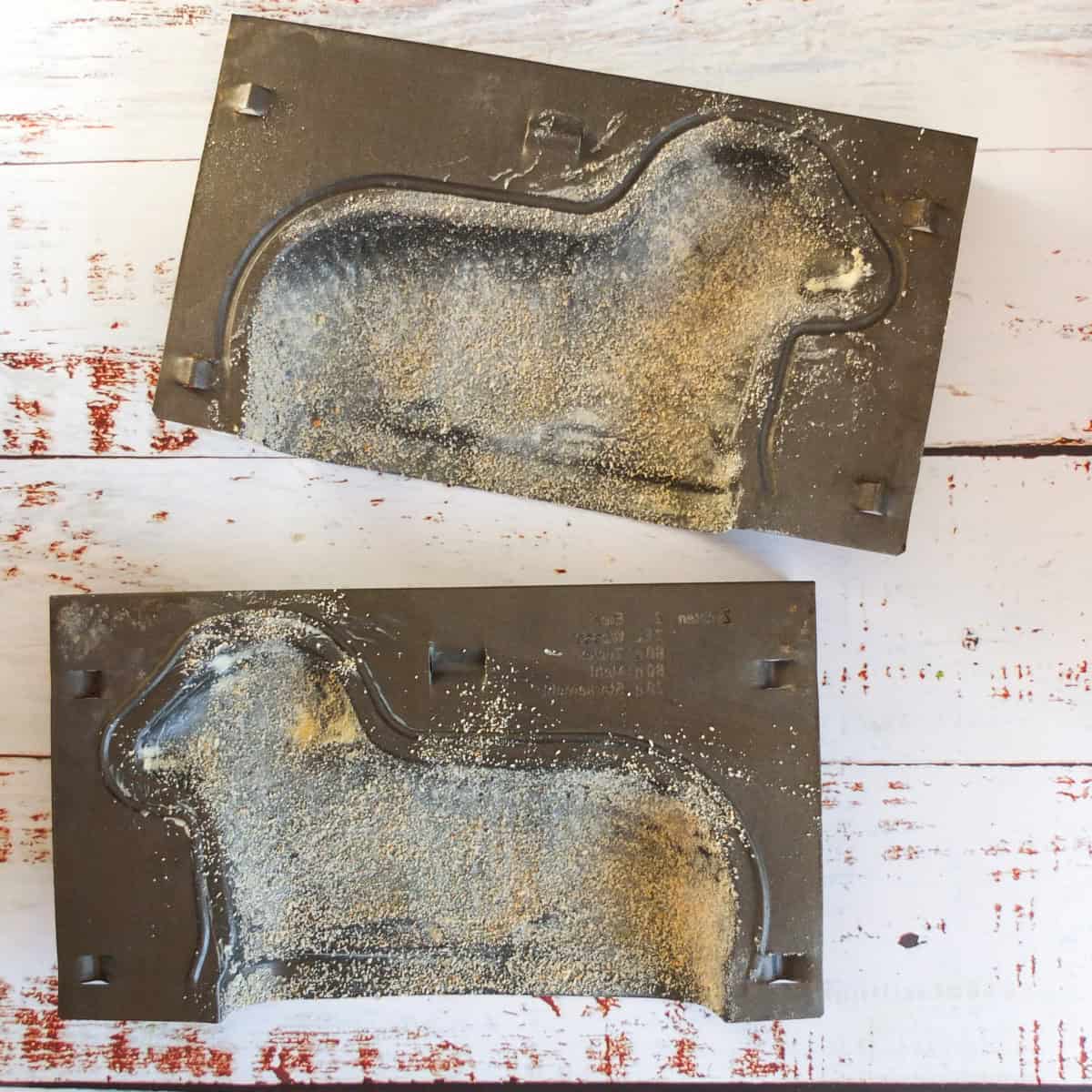 grease lamb cake mold