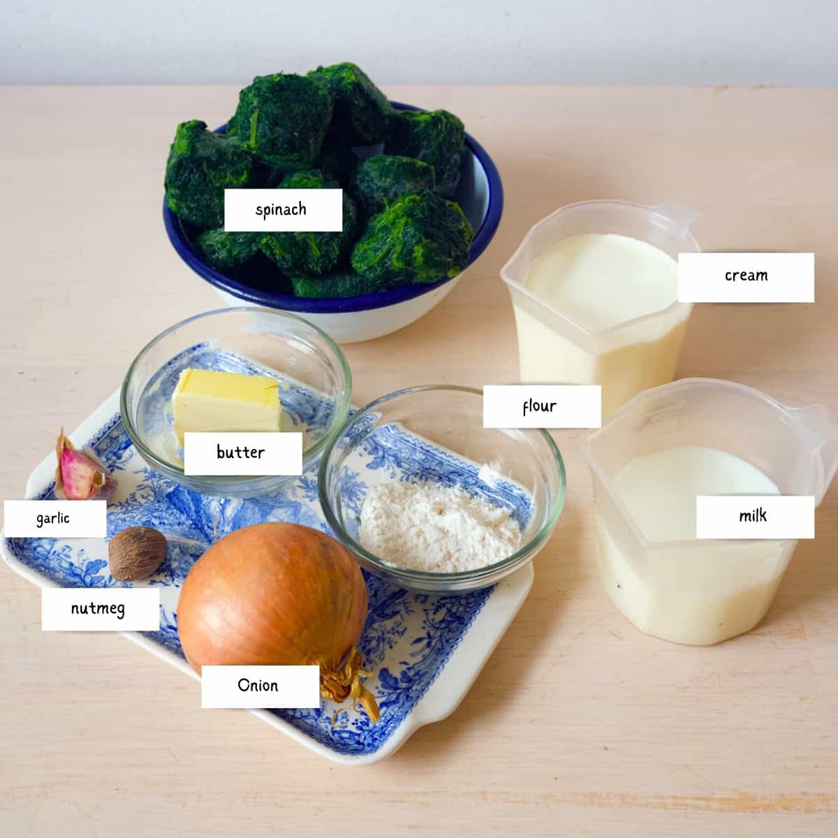 Creamed Spinach Iingredients