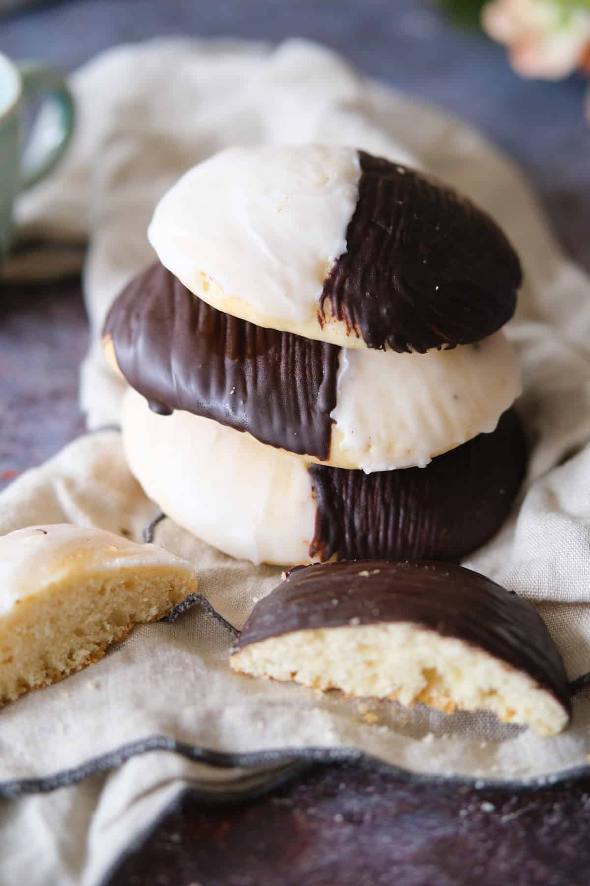 German Black and White Cake cookies