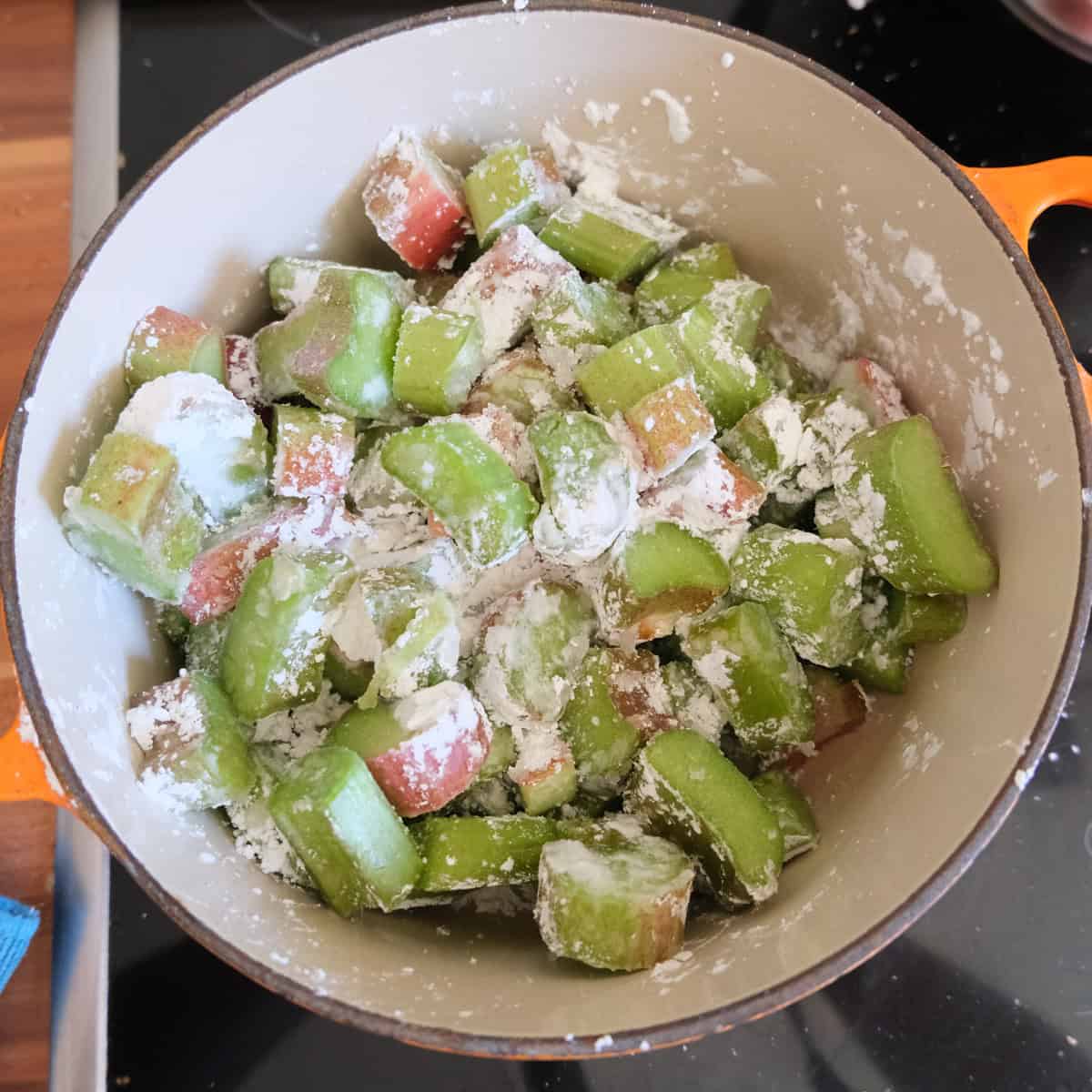 rhubarb with corn starch