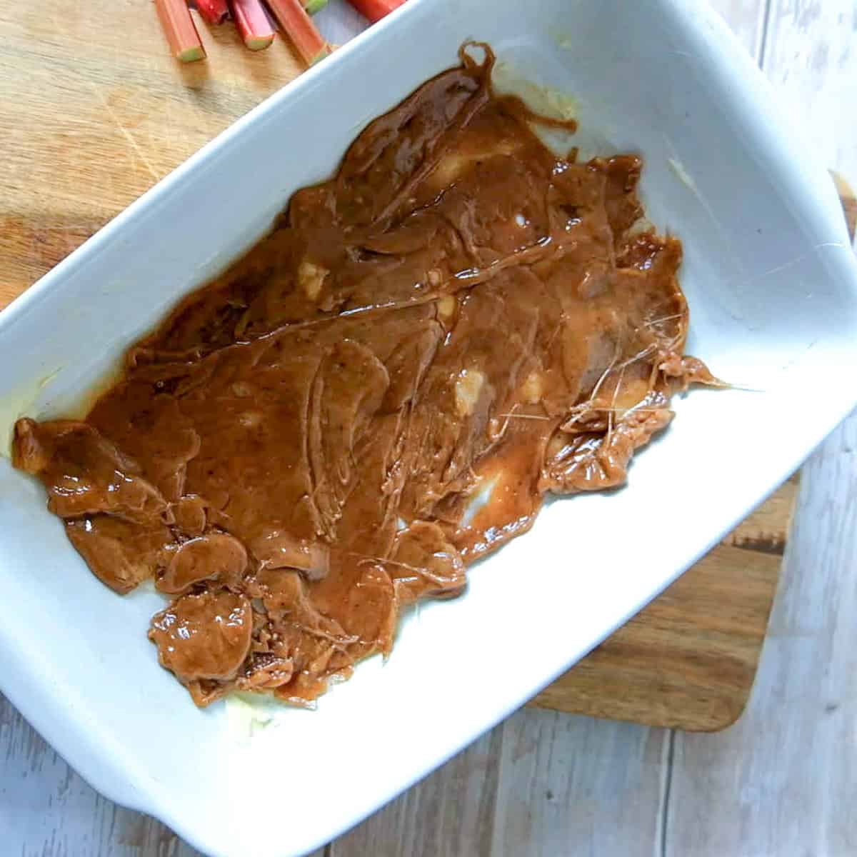 caramel in casserole dish
