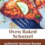 Schnitzel baked on parchment papaer