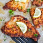 Oven Baked Schnitzel with lemon slices