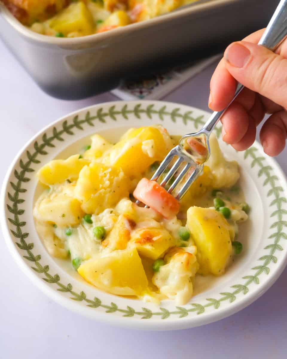 a plate of vegetable bake