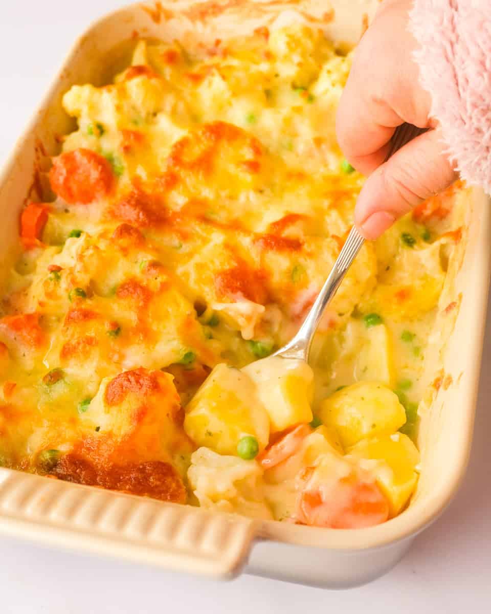 vegetable gratin in casserole