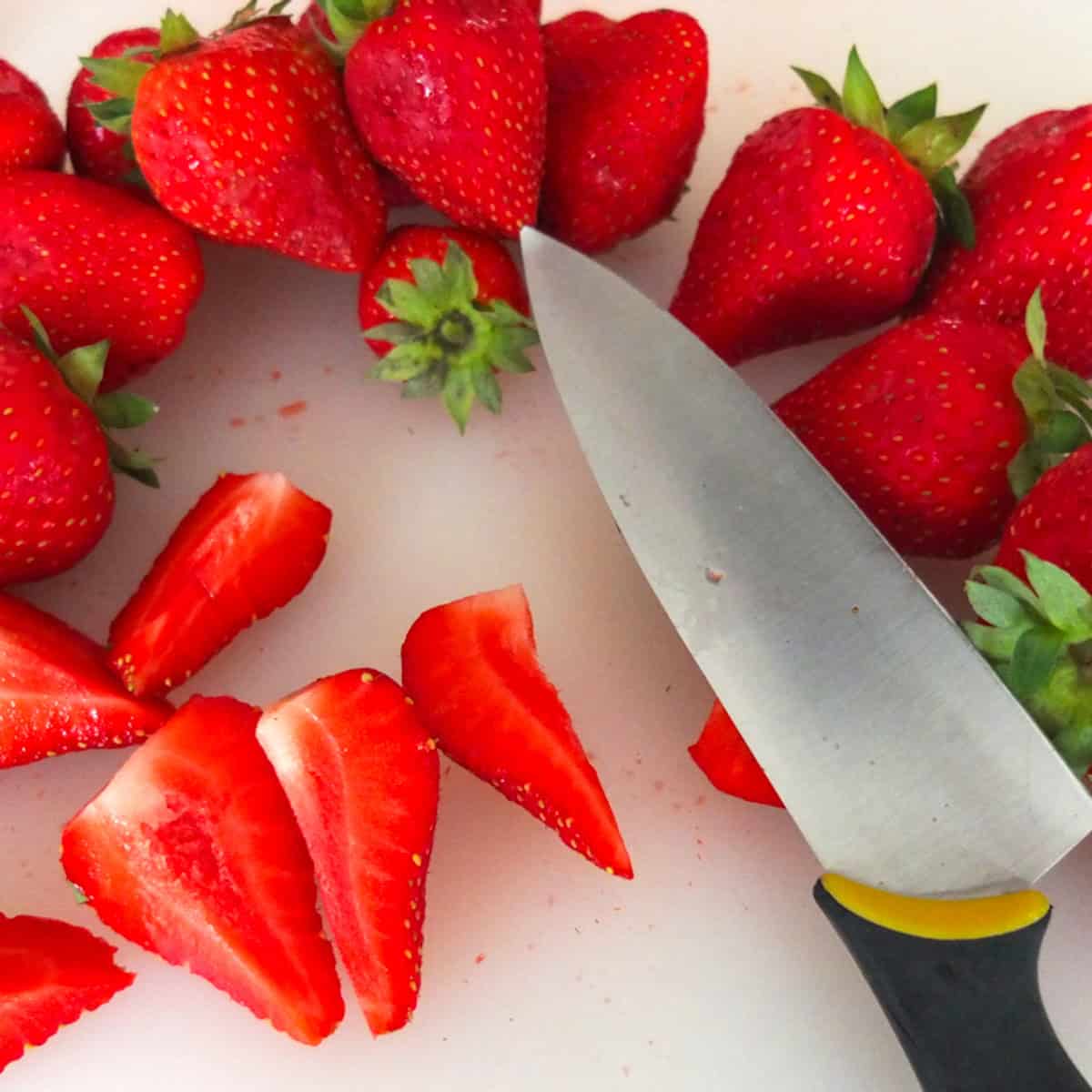 Sliced strawberries