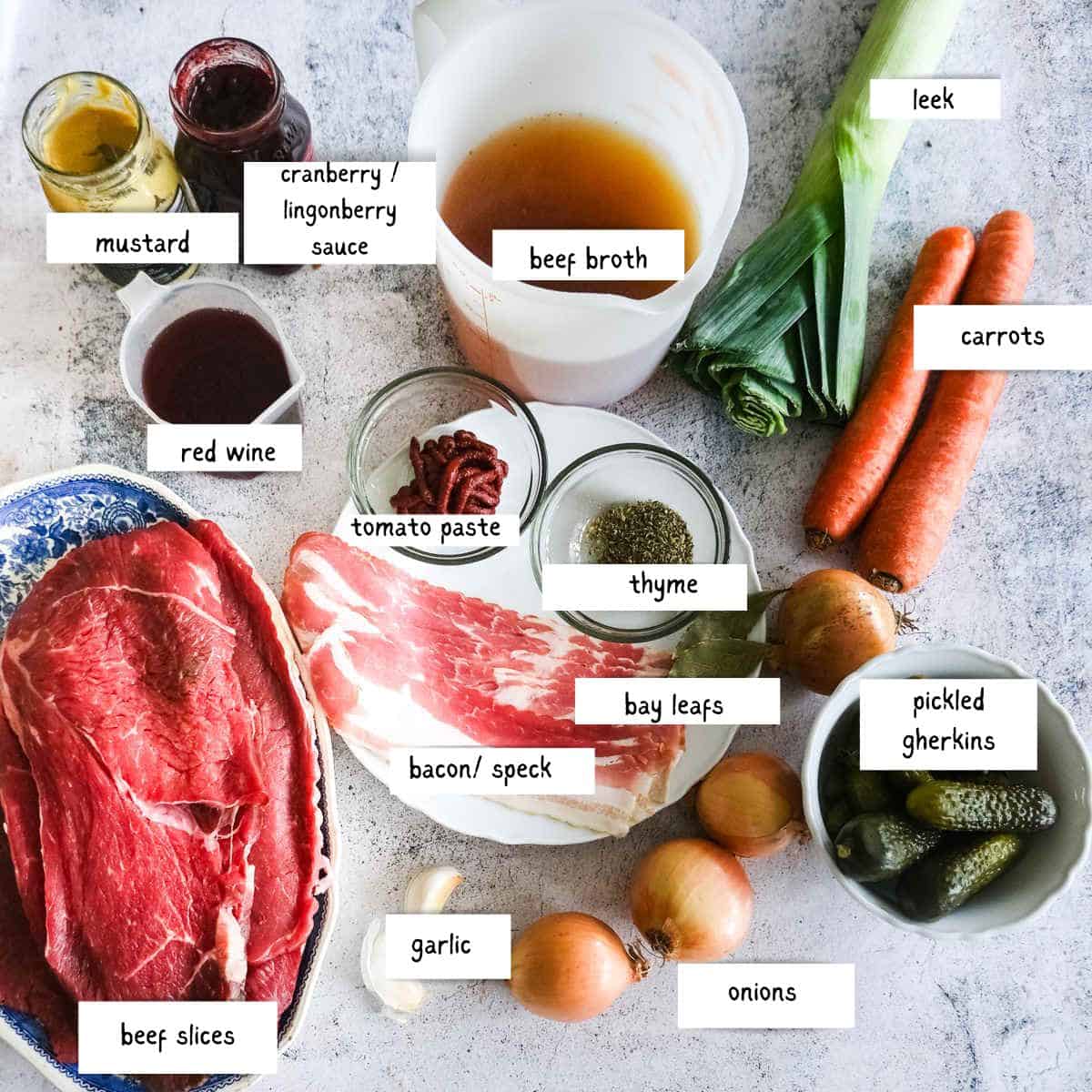 beef rouladen ingredients.
