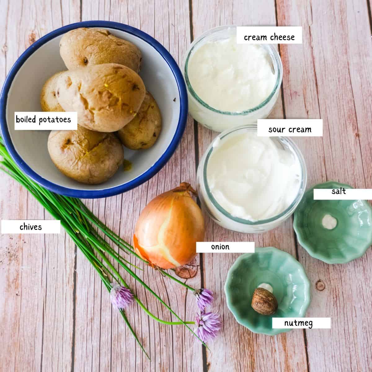 Kartoffelkäs, Erdabpfelkäs ingredients