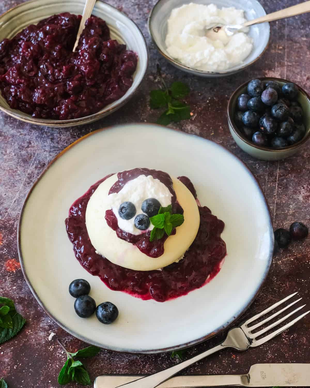 Dumpling with Bluberry Compote and Quark
