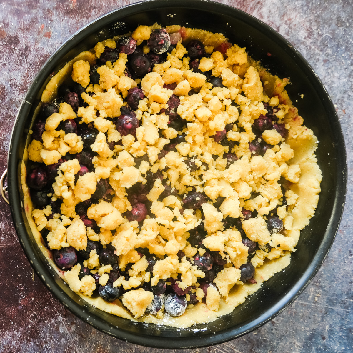 Blueberry Streusel Cake - not baked yet